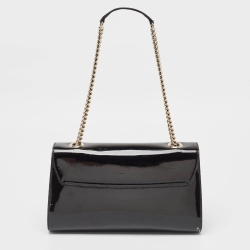 Pre Owned Gucci Black Patent Leather Medium Emily Chain Shoulder Bag