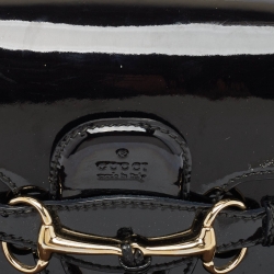 Pre Owned Gucci Black Patent Leather Medium Emily Chain Shoulder Bag