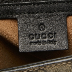 Pre Owned Gucci Tri Color GG Supreme Coated Canvas and Leather Padlock Top Handle Bag