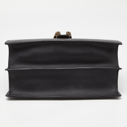 Pre Owned Gucci Black Leather Large Dionysus Bamboo Top Handle Bag