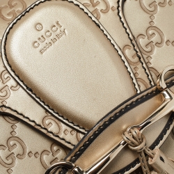 Pre Owned Gucci Light Gold Guccissima Leather Medium Emily Chain Shoulder Bag