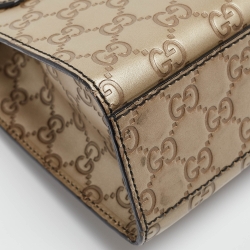 Pre Owned Gucci Light Gold Guccissima Leather Medium Emily Chain Shoulder Bag