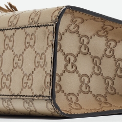 Pre Owned Gucci Light Gold Guccissima Leather Medium Emily Chain Shoulder Bag