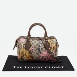 مملوكة مسبقًا Gucci Multicolor Animal Printed Coated Canvas and Leather Joy Boston Bag