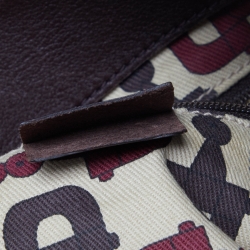 Pre Owned حقيبة يد غوتشي جلد بني  داكن حلقة حرف D