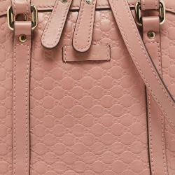 Pre Owned Gucci Light Pink Microguccissima Leather Small Dome Bag