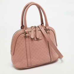 Pre Owned Gucci Light Pink Microguccissima Leather Small Dome Bag