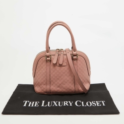 Pre Owned Gucci Light Pink Microguccissima Leather Small Dome Bag