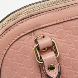 Pre Owned Gucci Light Pink Microguccissima Leather Small Dome Bag