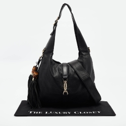 Gucci Black Soft Leather Medium New Jackie Shoulder Bag