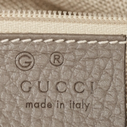 Pre Owned Gucci Grey Leather Dollar Interlocking G Top Handle Bag