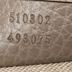 Pre Owned Gucci Grey Leather Dollar Interlocking G Top Handle Bag