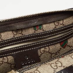 Gucci Brown/Beige GG Supreme Canvas and Leather Medium Heart Joy Boston Bag