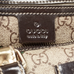 Gucci Brown/Beige GG Supreme Canvas and Leather Medium Heart Joy Boston Bag
