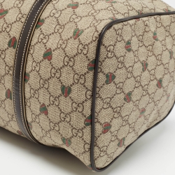 Gucci Brown/Beige GG Supreme Canvas and Leather Medium Heart Joy Boston Bag