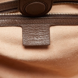 Pre Owned Gucci Brown/Beige GG Supreme Canvas and Leather Ophidia Tote