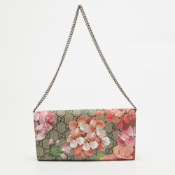 Pre Owned Gucci Multicolor GG Supreme Blooms Canvas Dionysus Wallet on Chain