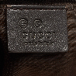 Pre Owned Gucci Dark Brown Guccissima Leather Zip Messenger Bag