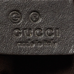 Pre Owned Gucci Dark Brown Guccissima Leather Zip Messenger Bag