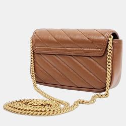 Gucci Brown Leather Super Mini Crossbody Bag