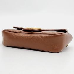 Pre Owned Gucci Brown Leather Super Mini Crossbody Bag