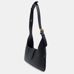 Gucci Black Leather Small Aphrodite Crescent Shoulder Bag