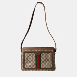 Gucci Brown GG Supreme Canvas Ophidia Shoulder Bag