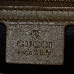 Pre Owned Gucci Green Leather Vintage Bamboo Bag