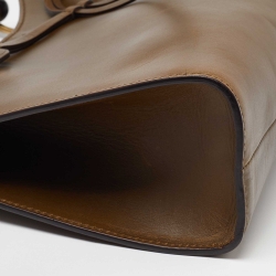 Pre Owned Gucci Green Leather Vintage Bamboo Bag