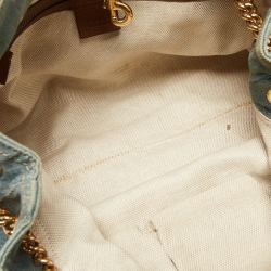 مملوكة مسبقًا Gucci Blue/Brown Denim and Leather Medium Soho Chain Shoulder Bag