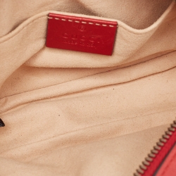 مملوكة مسبقًا Gucci Red Matelassé Leather GG Marmont Belt Bag
