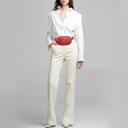 مملوكة مسبقًا Gucci Red Matelassé Leather GG Marmont Belt Bag