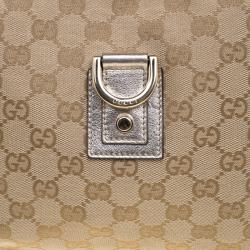 Pre Owned Gucci Beige GG Canvas Medium Abbey D-Ring Hobo