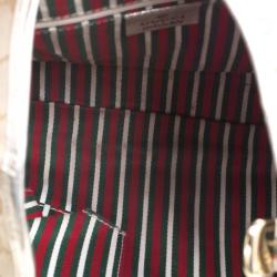 Pre Owned Gucci Beige GG Canvas Medium Abbey D-Ring Hobo