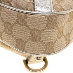 Pre Owned Gucci Beige GG Canvas Medium Abbey D-Ring Hobo