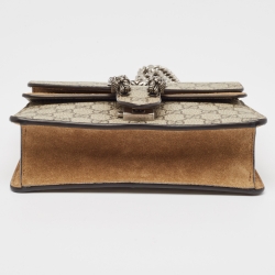 مملوكة مسبقًا Gucci Beige GG Supreme Canvas and Suede Mini Dionysus Shoulder Bag