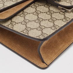 مملوكة مسبقًا Gucci Beige GG Supreme Canvas and Suede Mini Dionysus Shoulder Bag