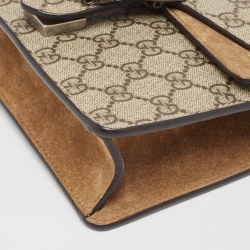 مملوكة مسبقًا Gucci Beige GG Supreme Canvas and Suede Mini Dionysus Shoulder Bag