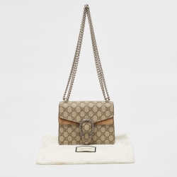 مملوكة مسبقًا Gucci Beige GG Supreme Canvas and Suede Mini Dionysus Shoulder Bag