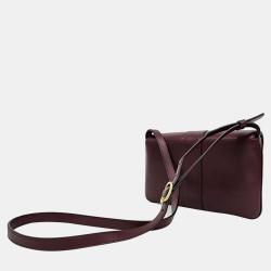 Pre Owned Gucci Burgundy Leather Arli Small Shoulder Bag