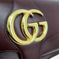 Pre Owned Gucci Burgundy Leather Arli Small Shoulder Bag