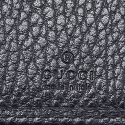 مملوكة مسبقًا Gucci Black Leather GG Marmont Butterfly Bifold Zip Wallet