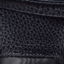 مملوكة مسبقًا Gucci Black Leather GG Marmont Butterfly Bifold Zip Wallet