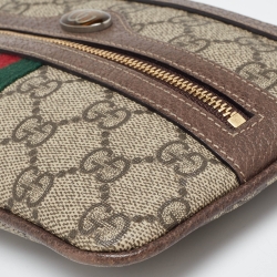 Pre Owned Gucci Brown/Beige GG Supreme Canvas Ophidia Pouch