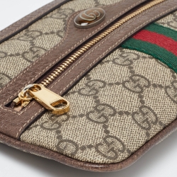 Pre Owned Gucci Brown/Beige GG Supreme Canvas Ophidia Pouch