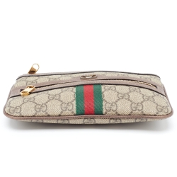 Pre Owned Gucci Brown/Beige GG Supreme Canvas Ophidia Pouch