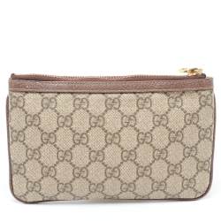 Pre Owned Gucci Brown/Beige GG Supreme Canvas Ophidia Pouch