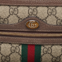 Pre Owned Gucci Brown/Beige GG Supreme Canvas Ophidia Pouch