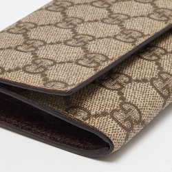 Gucci Beige GG Supreme Canvas and Leather Continental Wallet