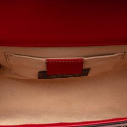 Gucci Red Leather Padlock Star Shoulder Bag